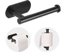 SIEPS WC Rolhouder - Toiletrolhouder - Zelfklevend Zonder Boren - Zwart