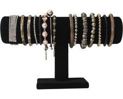 Sieraden display - Rek Voor Sieraden - Fluwelen armbandhorloges organizerrek - Tafeltop Hangen Organiser - Armband houder - armband display - Sieradenstandaard - Geschikt voor thuis of in de winkel - Zwart