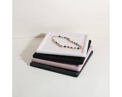 Sieraden Display Tray - Microfiber Velvet - Crème - 25 x 25 cm