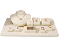 Sieraden Organisator - Display Rek - Sieraden Tonen - Zacht Fluweel - 2400 Gram - Lichtgrijs