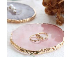 Sieraden Schaal - Decoratieve Schaal - Sieraden Houder - Roze Steen