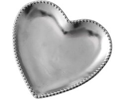 Sieraden Schaal - Opberger Hart - Thuis Organiseren - Keramisch Materiaal - 17.5 cm - Zilverkleurig