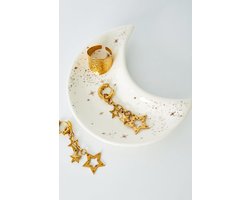 Sieraden Schaaltje | Maan | Wit Goud | Moony | Moon | Chique | Amberblok schaaltje | Amuse | Nieuwe woning | Verhuisd | Woonaccessoires | Woonaccessoire | Decoratie | Decoratief | Deco | Vrienden | Moederdag | Vakantie | Sushi | Bonbons | Accessoires