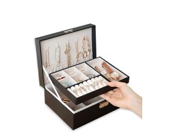 Sieradendoos met 2 Verdiepingen - Juwelendoos - Organizer - Sieraden doosje Meisje - Vivid Green