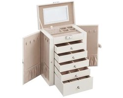 Sieradendoos - Sieraden Doos - Juwelendoos - Juwelen Doos - Sieraden - Sieradenrekje - Sieradenhouder - Sieradendoos Voor Volwassenen - Sieraden Rek - Sieradenkast - Wit