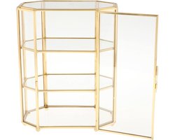 Sieradenkistje met 3 niveaus - Glazen make-uporganizer - Multifunctionele vitrine - Opbergen make-up - Tafeldecoraties make up tafel