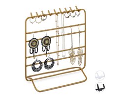 sieradenrekje - metaal - oorbellen - 21x20x10 cm - oorbellenrekje - ketting houder - goud