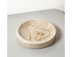 Sieradenschaaltje Echt Beige Marmer - Decoratieve Schaal voor Woondecoratie - Sieradenhouder voor Ringen, Oorbellen en Kettingen