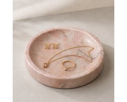 Sieradenschaaltje Echt Roze Marmer - Decoratieve Schaal voor Woondecoratie - Sieradenhouder voor Ringen, Oorbellen en Kettingen