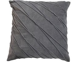 Sierkussen - 45x45 - Lichtgrijs - Velvet/katoen