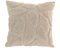 Sierkussen ALORA Katoen 45 x 45 cm – Beige – Kussen met Organisch Reliëf Design – Inclusief Vulling