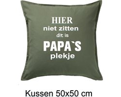 Sierkussen - Bedrukte Kussen Incl Binnenkussen Papa - Woonkussen - Spreuken - Verjaardag - Vaderdag - Qoute - Decoratie - Geschenk - Cadeau - Gepersonaliseerd Afmeting 50x50 Cm