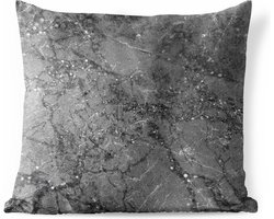 Sierkussen Buiten - Marmer - Grijs - Luxe - 60x60 cm - Weerbestendig
