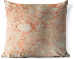 Sierkussen Buiten - Marmer - Rood - Oranje - 60x60 cm - Weerbestendig