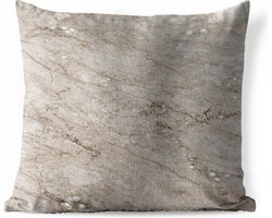 Sierkussen Buiten - Marmer - Steen - Bruin - 60x60 cm - Weerbestendig