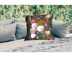 Sierkussen Buiten - Stilleven met bloemen in een glazen vaas - Schilderij van Jan Davidsz. de Heem - 60x60 cm - Weerbestendig