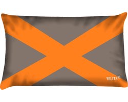 Sierkussen - Buitenkussen La Dolce Vita Oranje Grijsbruin Waterafstotend Bootkussen Cross