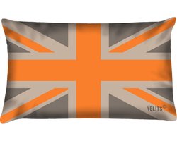 Sierkussen - Buitenkussen La Dolce Vita Oranje Grijsbruin Waterafstotend Bootkussen Engelse Vlag Motief