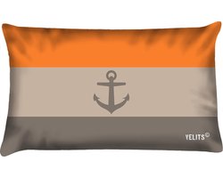 Sierkussen - Buitenkussen La Dolce Vita Oranje Grijsbruin Waterafstotend Bootkussen Nederlandse Vlag Motief