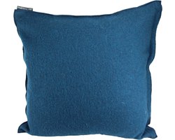 Sierkussen Cooked Wool Petrol Blauw-033