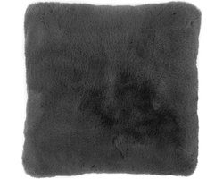 Sierkussen Coste kunstbont in schapenvacht look - pluizig knuffelig kussen voor woonkamer decoratie 40 x 40 cm antraciet 1 stuk floor pillow