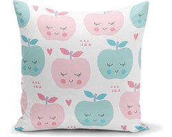 Sierkussen - Decoratieve Kinderkamer Babykamer Appel Ontwerp - Multicolor - 45 Cm X 45 Cm