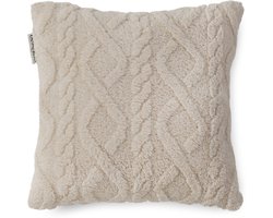 Sierkussen Descanso Jacquard Teddy - 1 Stuk - Kleur Ecru/Off -White - 100% Polyester - 260 GSM jacquard teddy