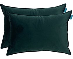 Sierkussen Fluweel Bosgroen 40x60 cm Set van 2 kussens