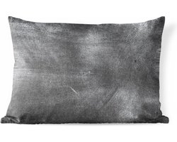 Sierkussen IJzer structuur of achtergrond voor buiten - IJzeren structuur met een grijze kleur - 50x30 cm - rechthoekig weerbestendig tuinkussen / tuinmeubelkussen van polyester