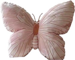 Sierkussen in Vlindervorm - 40×28 cm - Zacht Pluche Kussensloop met Fijne Vulling - Roze Woonaccessoire voor Bank of Bed - Creatief Nachtkussen voor Slaapkamer of Woonkamer - Decoratief Sierkussen met Vlinderdesign