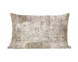 Sierkussen - Krant Vintage Papier - Multicolor - 40 Cm X 60 Cm