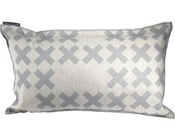 Sierkussen- Kruis Blauw-Grijs -168
