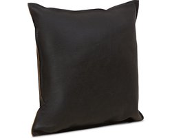 Sierkussen - Leren - Zwart - 45 Cm X 45 Cm