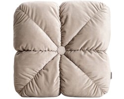 Sierkussen Luxaro – Velvet Beige 45×45 cm – Inclusief vulling – Gestikt Design
