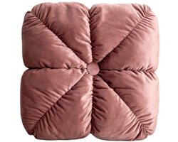 Sierkussen Luxaro – Velvet Oud Roze 45×45 cm – Inclusief vulling – Gestikt Design