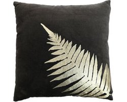 Sierkussen met print - 45x45 - Zwart/goud - Velvet