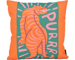 Sierkussen Orange Tiger | 45 x 45 cm | Katoen/Linnen