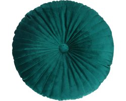 Sierkussen Rond - Pompoen Sierkussen - Geplooid Design voor Woonkamer en Bank - 1 Stuk - Voor Decoratie en Comfort - Groen