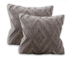 Sierkussen set van 2 45x45 cm Grijs | Inclusief binnenkussens | Zachte, Luxe & Vierkante Sierkussens voor Bank & Woonkamer