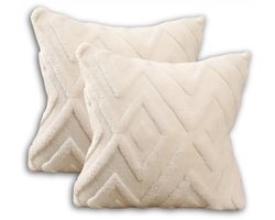 Sierkussen set van 2 60x60 cm Wit | Inclusief binnenkussens | Zachte, Luxe & Vierkante Sierkussens voor Bank & Woonkamer