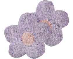Sierkussen set van 2 bloemenvorm violet 30 x 30 cm SORREL