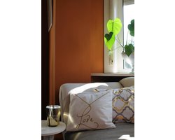 Sierkussen - Sierkussen- 2 Stuks- Goud-wit-love-print: Leuk Cadeau Voor Kerst Of Eindejaar!