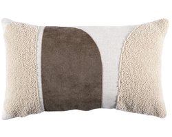 Sierkussen Terra – 30 x 50 cm – Beige & Bruin – Bouclé & Ribstof – Inclusief Vulling
