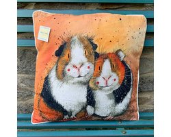Sierkussen - Two Guineas ~ Cavias - 45 Cm X 45 Cm