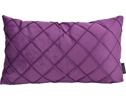 Sierkussen Velvet Cross Paars | 30 x 50 cm | Velvet/Polyester