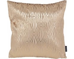 Sierkussen Velvet - Decoratief Kussen - Woonkamer Decoratie - Glanzende Metallic Print - 45 x 45 cm - Goud