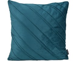 Sierkussen Velvet Stripe Petrol | 45 x 45 cm | Velvet / Polyester