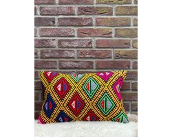 Sierkussenhoes 30x50 cm – Original Kelim Kussenhoes - Authentieke stijl kussenhoesjes - Handgeweven kelim kussen - %100 Wol