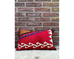 Sierkussenhoes 30x50 cm – Original Kelim Kussenhoes - Authentieke stijl kussenhoesjes - Handgeweven kelim kussen - %100 Wol