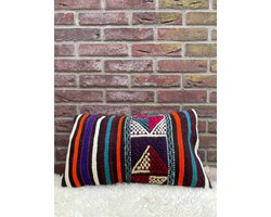 Sierkussenhoes 30x50 cm – Original Kelim Kussenhoes - Authentieke stijl kussenhoesjes - Handgeweven kelim kussen - %100 Wol